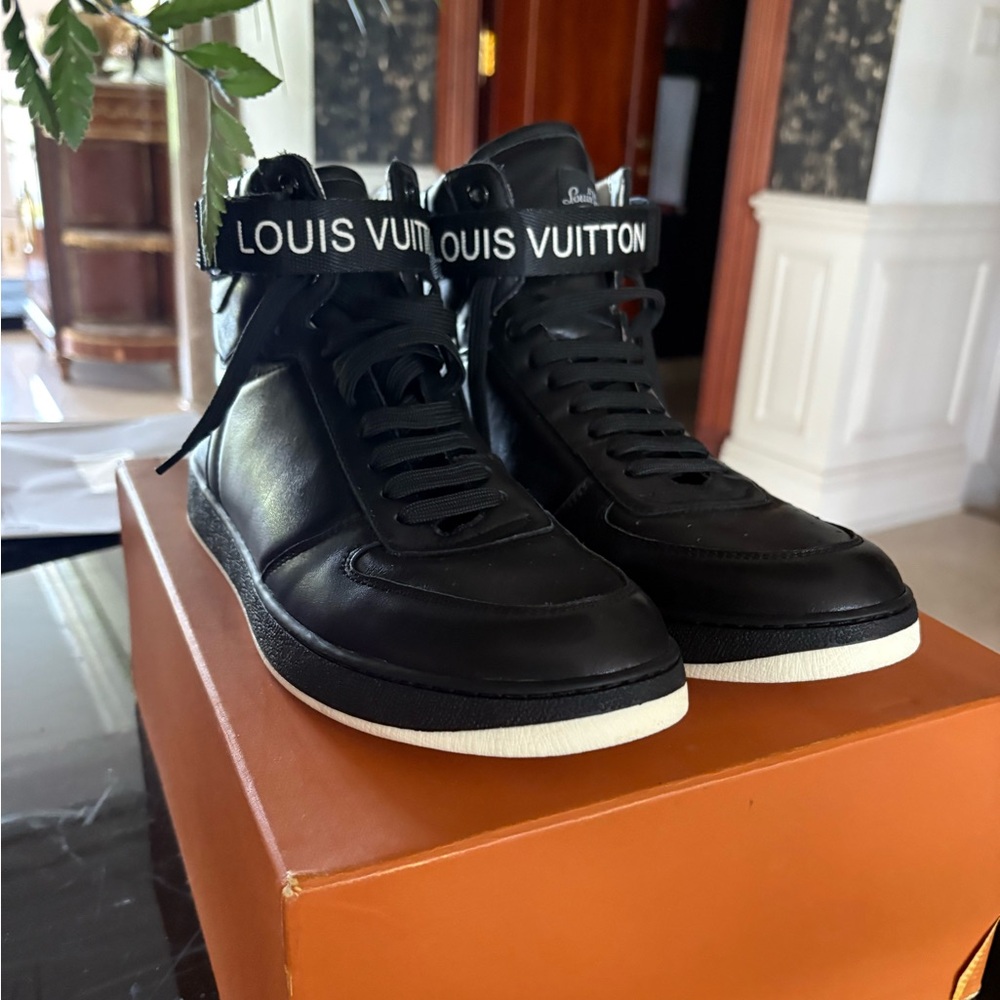 Louis Vuitton Black and White High-Top Sneakers